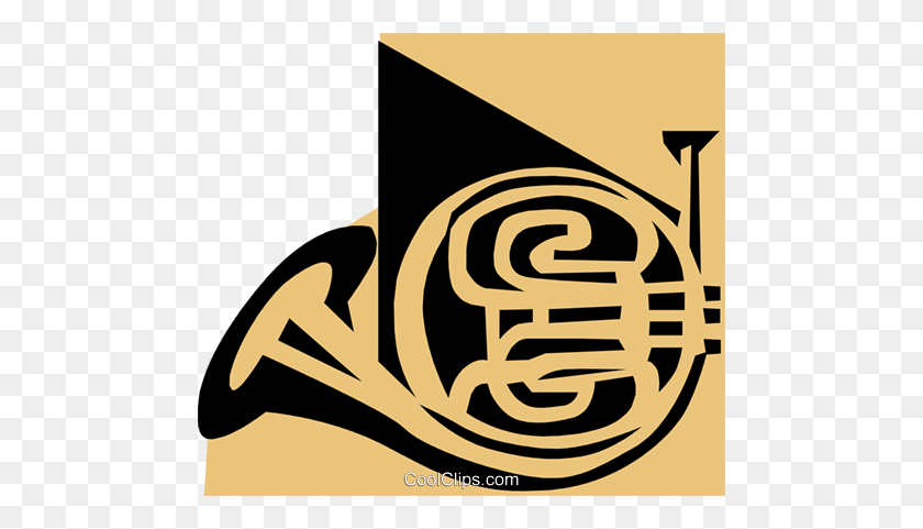 480x421 French Horn Symbol Royalty Free Vector Clip Art Illustration - French Horn Clipart