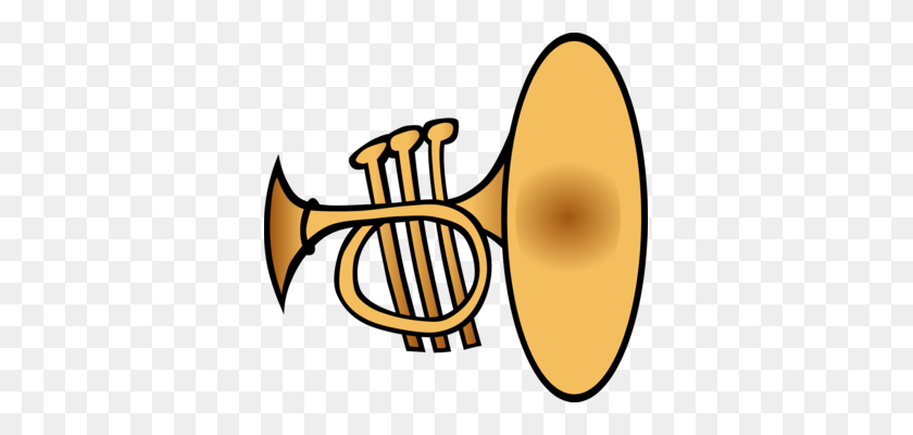 353x340 French Horns Computer Icons Trumpet Line Art - French Horn Clipart