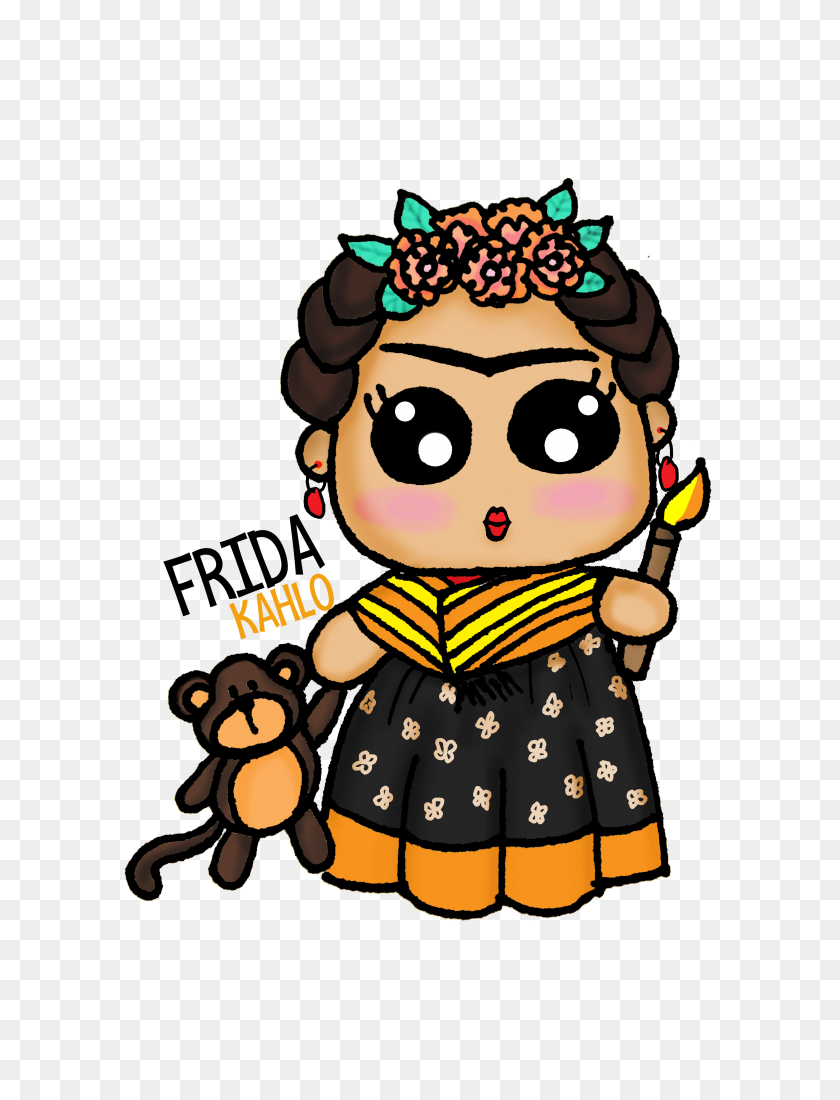 3024x4032 Frida Kahlo Kawaii Dibujar Frida En Dibujos - Frida Kahlo Clipart