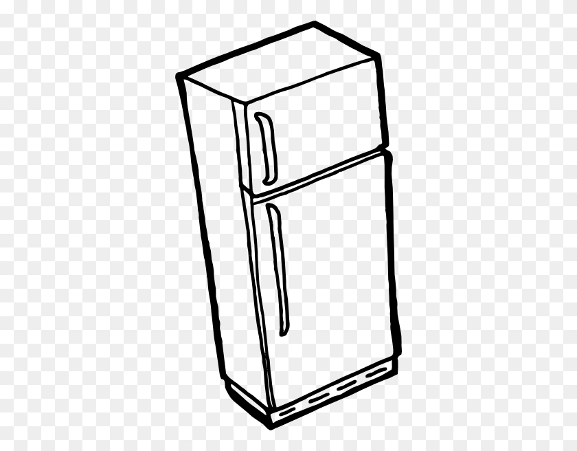 330x596 Холодильник Наброски Картинки - Холодильник Клипарт Черный И Белый
