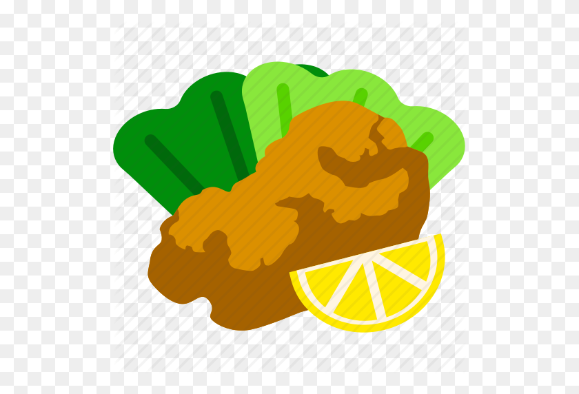 512x512 Fried Chicken, Karaage, Lemon, Side Dish, Snack Icon - Side Dish Clip Art