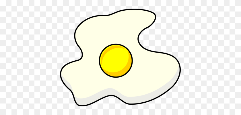 421x340 Fried Egg Frying Pan Food - Sunny Side Up Egg Clipart