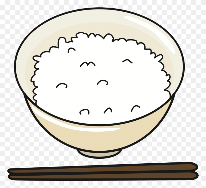 823x750 Жареный Рис Японской Кухни Белый Рис Без Японского Риса - Чаша Для Риса Клипарт