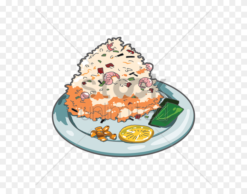 600x600 Fried Rice With Shrimps Vector Image - Fried Rice Clipart