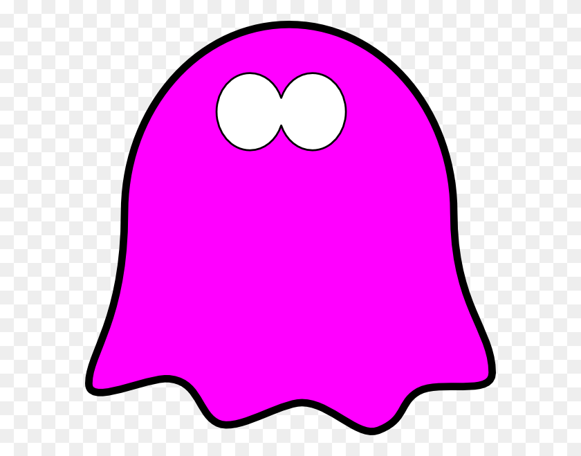 594x599 Friendly Dark Pink Ghost, Wavy Base Clip Art - Ghost Clipart Images