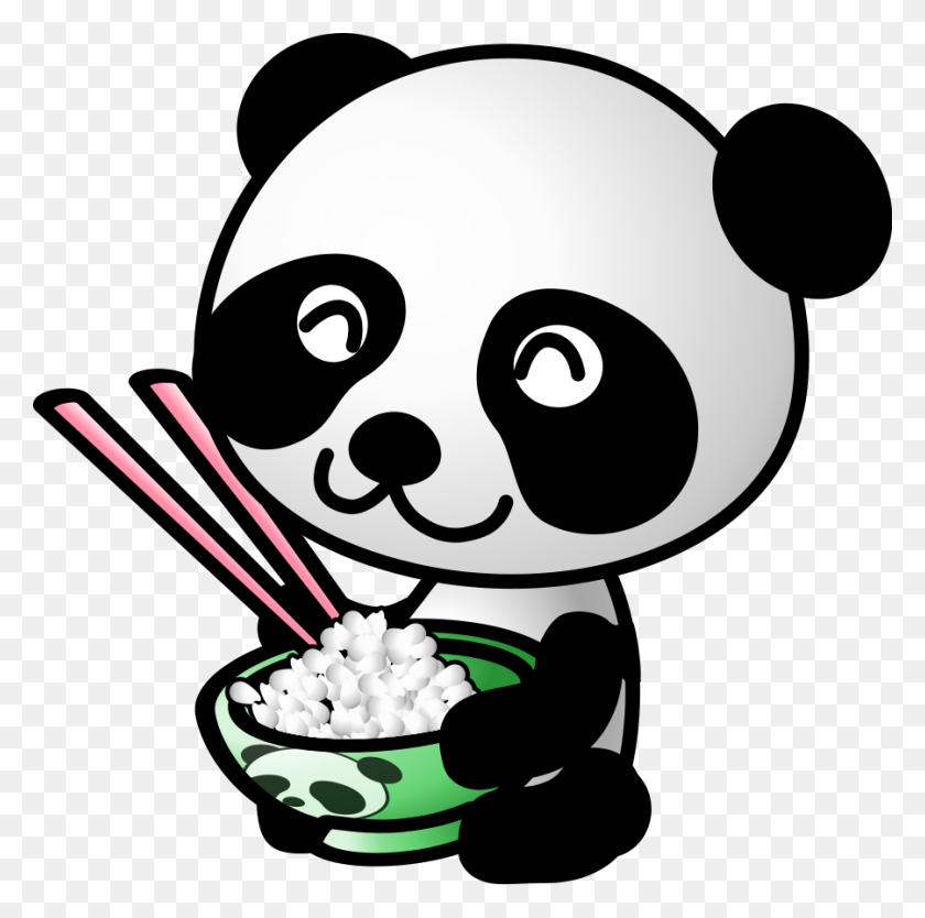 900x894 Friendly Panda Vector Clip Art Download Free - Free Clipart Images Black And White