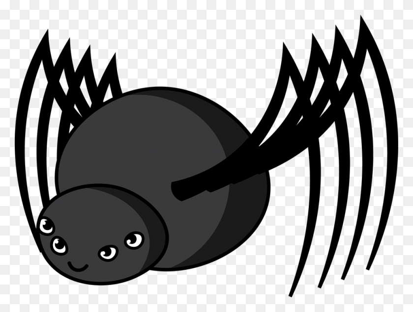 960x710 Friendly Spider Clipart Free - Spider Clipart Black And White