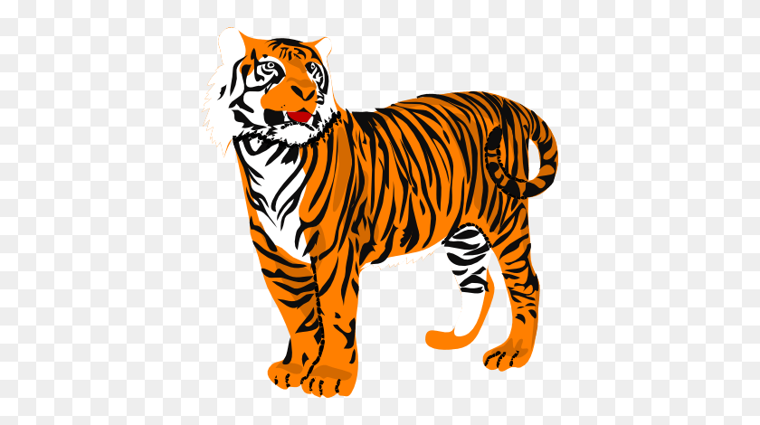 395x410 Friendly Tiger Cliparts - Tiger Mascot Clipart