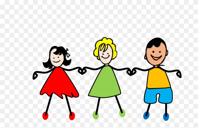 1600x990 Friends Holding Hands Clipart Clip Art Of Doodled Children - Preschool Art Clipart