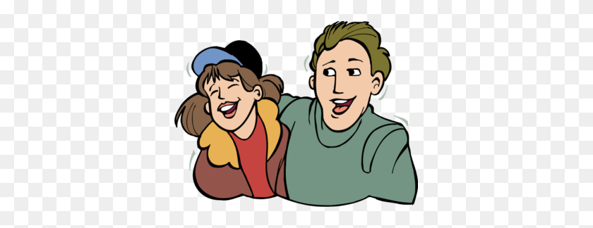 345x264 Friends Laughing Together Clipart - Together Clipart