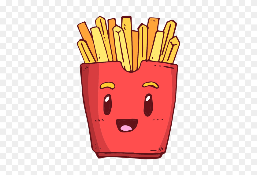 512x512 Fries Box Character Cartoon - French Fries PNG