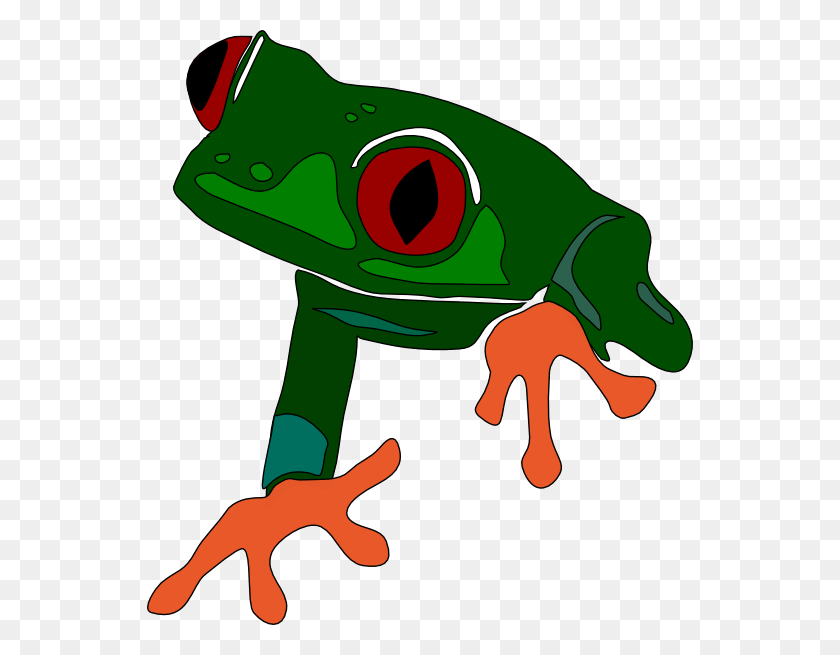 546x595 Frog Clip Art - Red Eyed Tree Frog Clipart