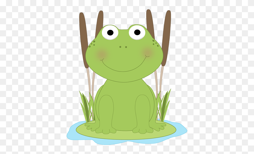 400x448 Frog In A Pond Clip Art Frog In A Pond Image - Pond Clipart