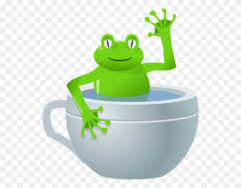 546x597 Frog In Tea Cup Clip Art Free Vector - Tea Clipart