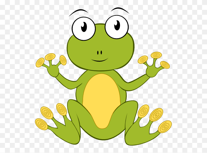 555x561 Frog Line Cliparts - Frog Clipart Black And White