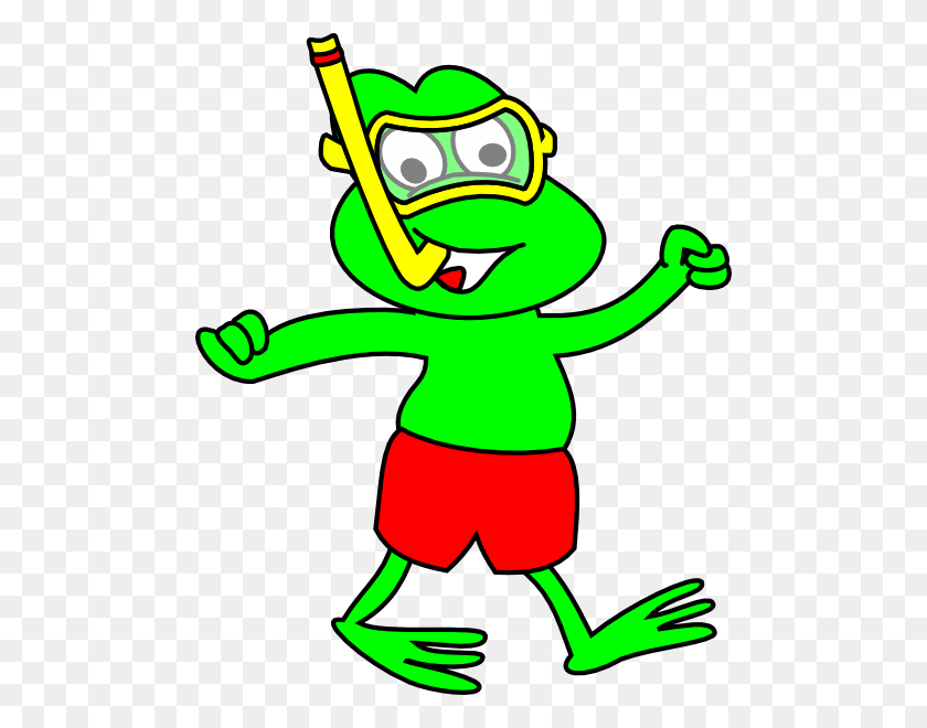 486x600 Frog Wearing Swimming Suit Png, Clip Art For Web - Suit Clipart