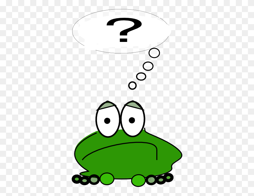 366x590 Frog With A Question Clip Art - Question Clipart