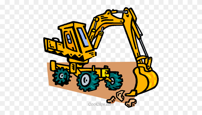 480x418 Front End Loader, Heavy Equipment Royalty Free Vector Clip Art - Front End Loader Clipart