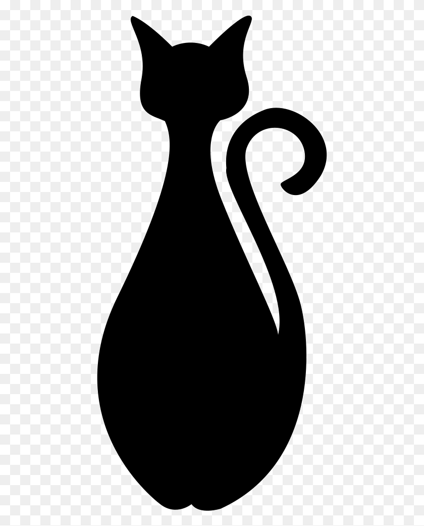 456x981 Фронтальная Черная Кошка Силуэт Png Скачать Бесплатно - Кошка Png