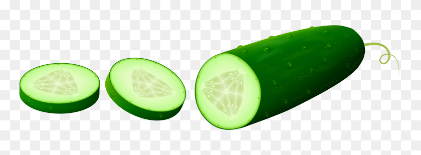6000x1919 Fruit And Vegetables Clip Art - Cucumber Slice Clipart