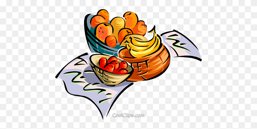 480x362 Fruit Basket Royalty Free Vector Clip Art Illustration - Fruit Basket Clipart