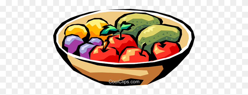 480x262 Fruit Bowl Royalty Free Vector Clip Art Illustration - Fruit Bowl Clipart