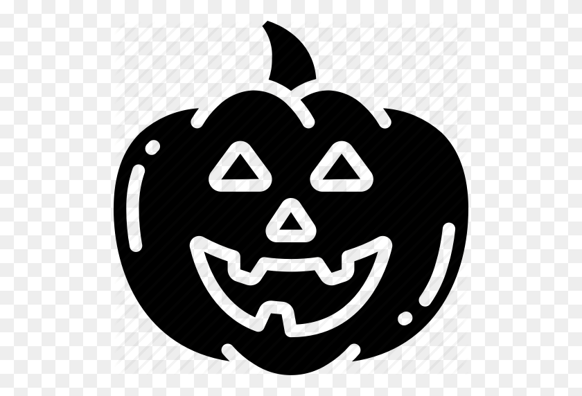 512x512 Fruta, Halloween, Feliz, Jack O 'Lantern, Calabaza, Icono De Sonrisa - Jack O Lantern Clipart En Blanco Y Negro