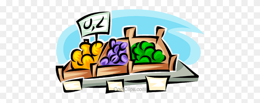 480x273 Fruit Market Royalty Free Vector Clip Art Illustration - Supermarket Clipart