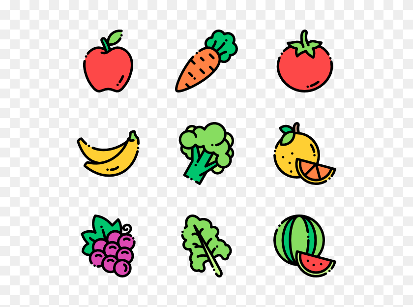 600x564 Fruits And Vegetables Icon Packs - Fruits And Vegetables PNG