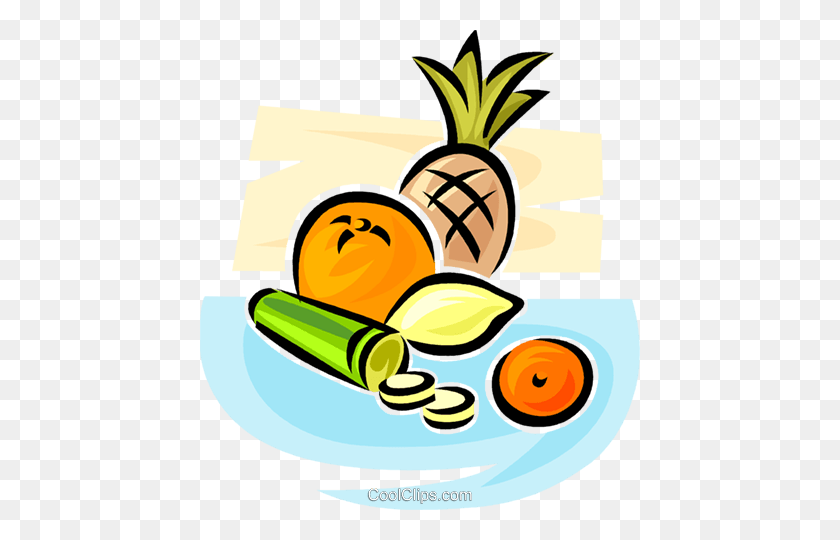 440x480 Fruits And Vegetables Royalty Free Vector Clip Art Illustration - Vegetables Clipart