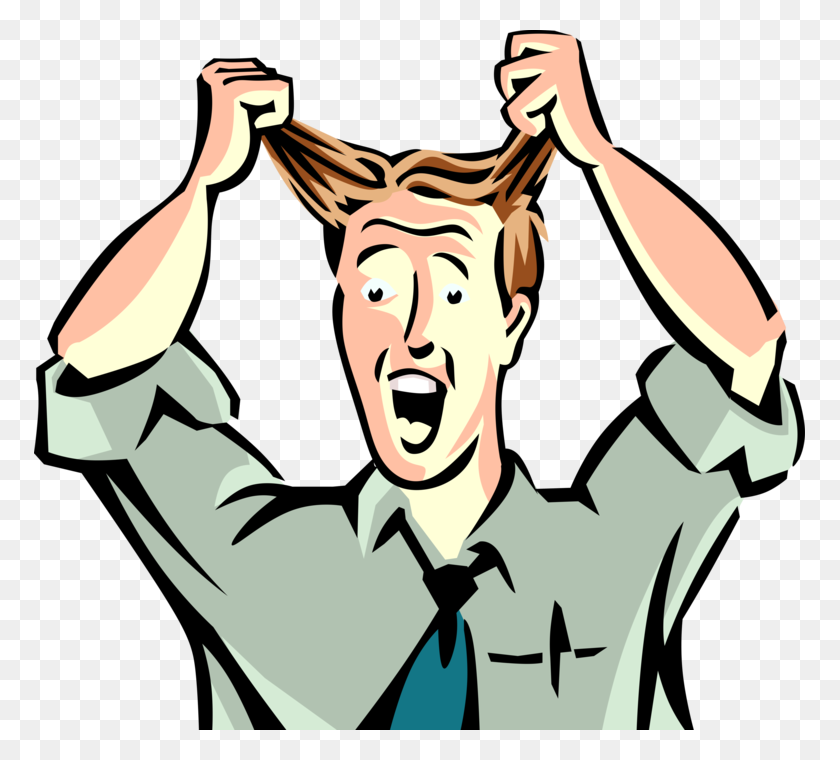 771x700 Frustrated Executive Pulls Out Hair - Pulling Hair Out Clipart