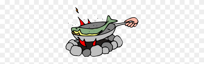 300x207 Frying Fish Clip Art - Cooked Fish Clipart