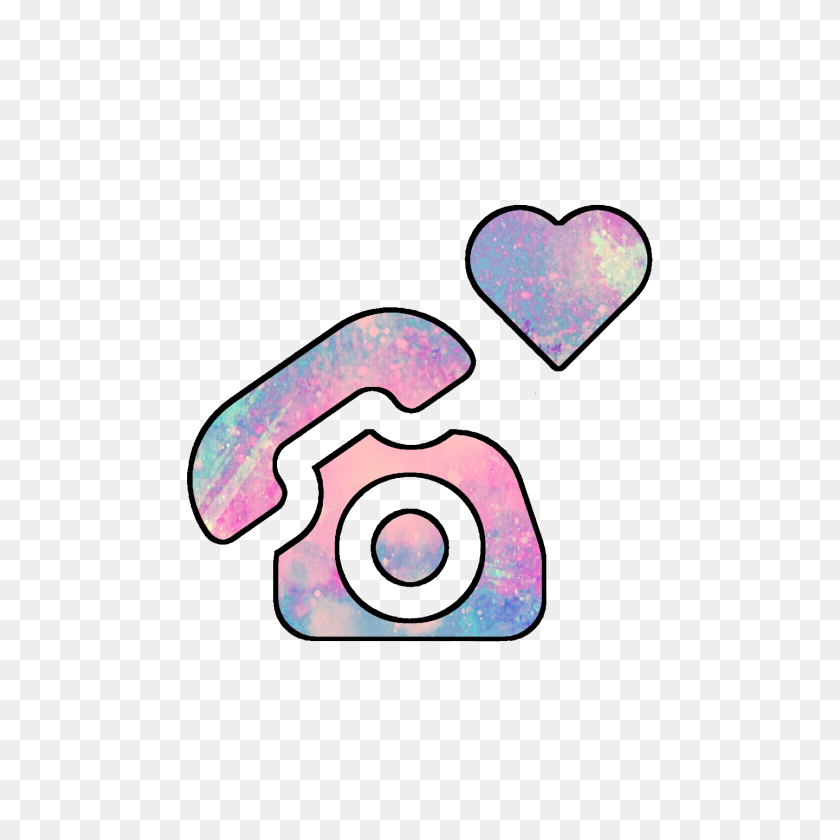 1440x1440 Ftedtickers Pastel Phone Heart Callme Cute Girly Png - Girly PNG
