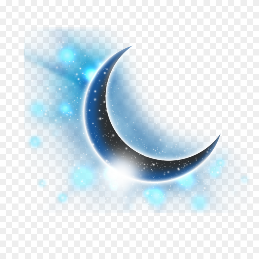 1700x1700 Ftestickers Clipart Moon Stars Bluemoon Crescentmoon - Moon And Stars PNG