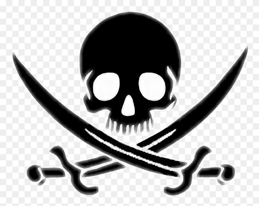 776x608 Ftestickers Pirate Skull Sword Pirate - Pirate Skull PNG