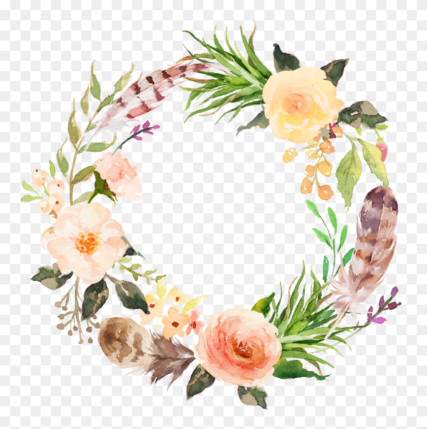 2185x2200 Ftestickers Watercolor Flowers Floralwreath - PNG Watercolor Flowers