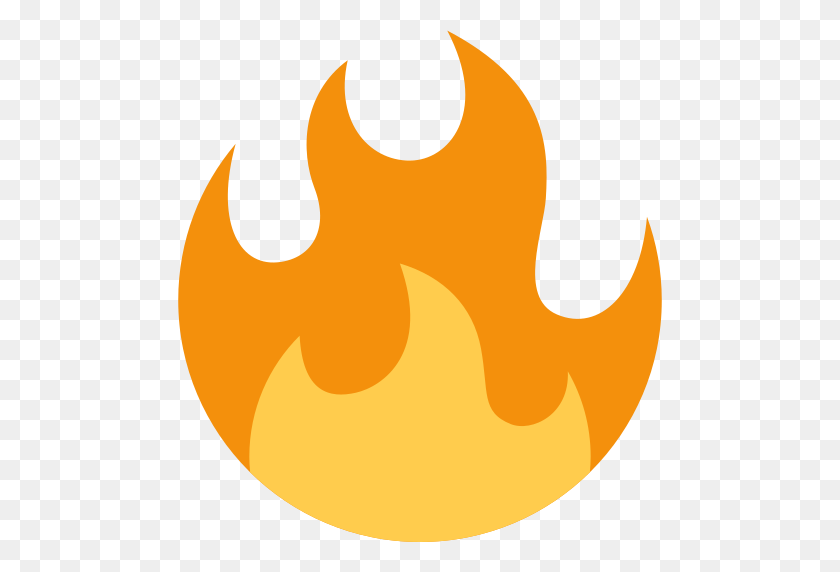 512x512 Fuego Emoji - Negro De Whatsapp PNG