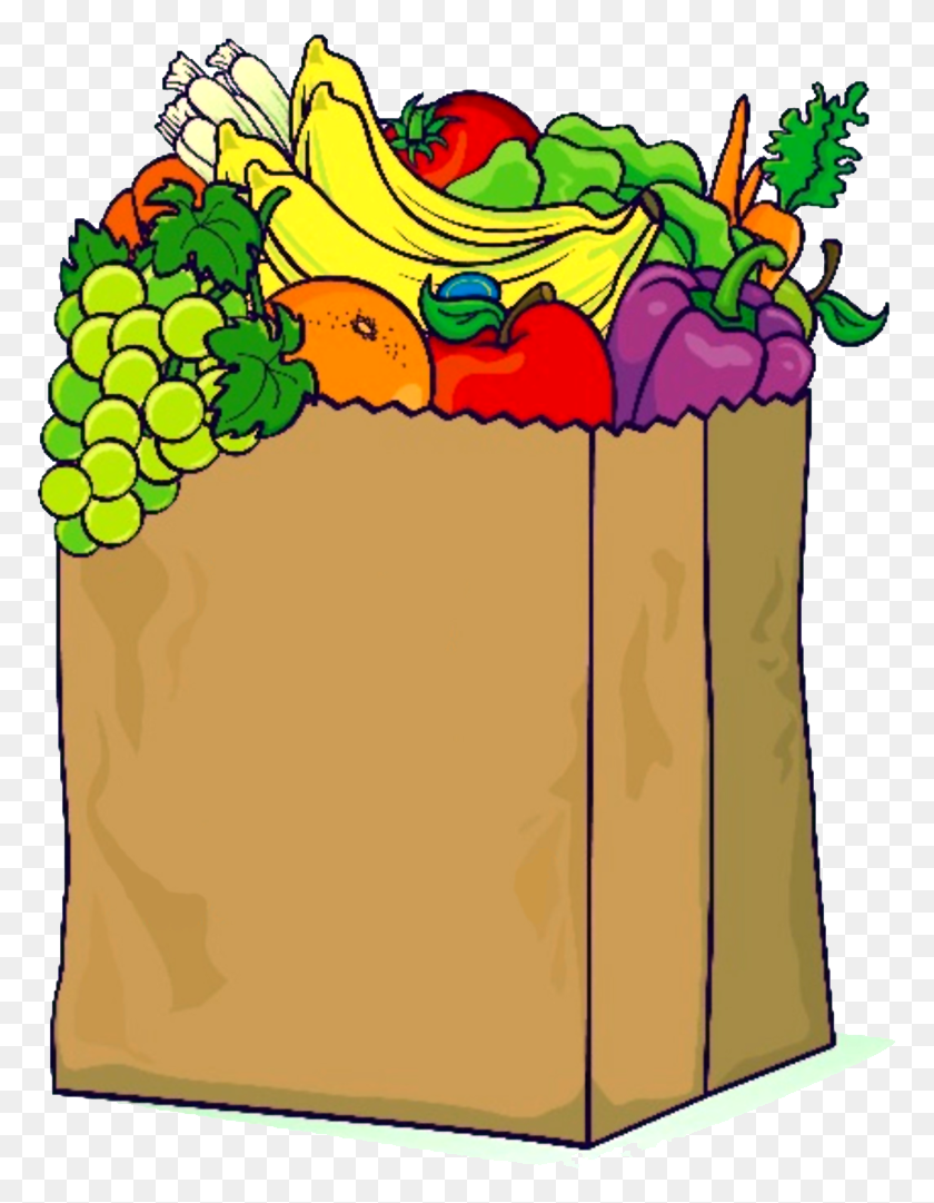 774x1021 Full Clipart Bag Groceries - Grocery Bag Clipart