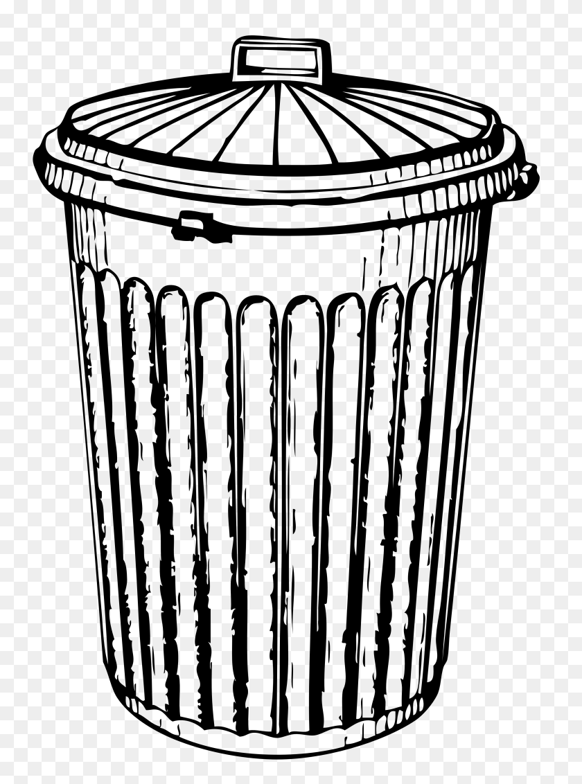 3333x4582 Full Trash Can Clip Art - Waffle Clipart Black And White