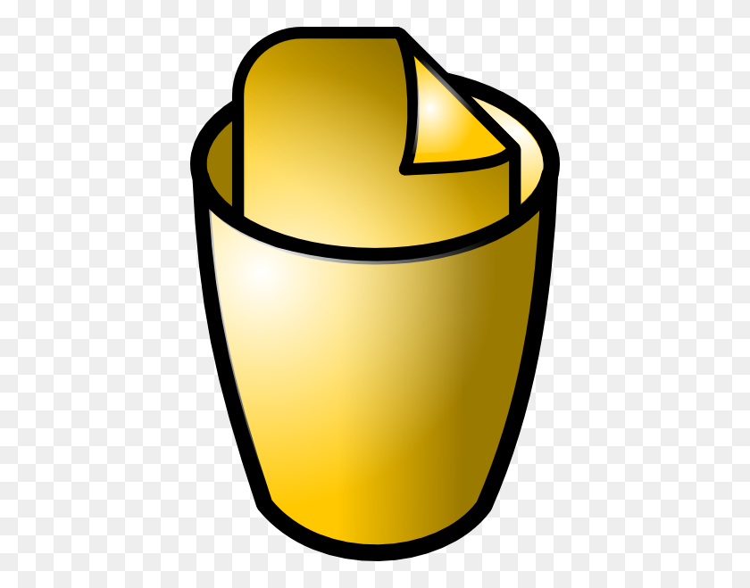 414x599 Full Trash Can Icon Clip Art Free Vector - Trash Can Clipart Free