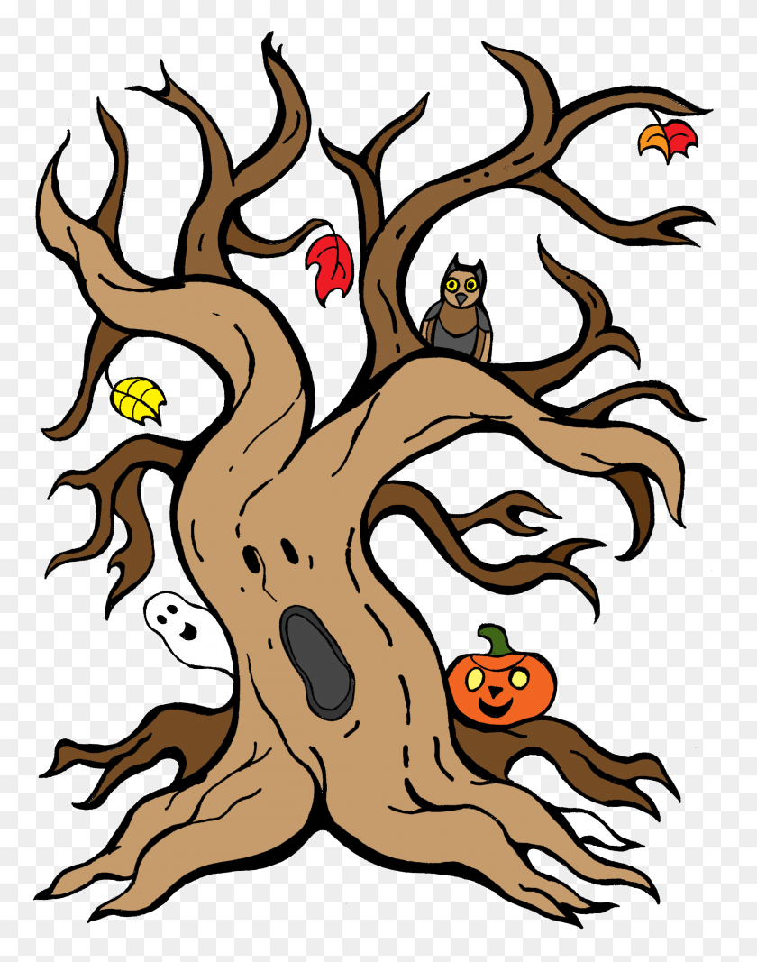 2504x3233 Fun And Spooky Halloween Tree Clip Art For Teachers - Spooky Tree Clipart