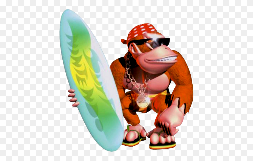 446x476 Funky Kong With Surfboard Funkykong - Funky Kong PNG
