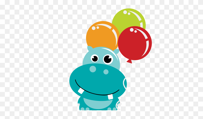 432x432 Imágenes Prediseñadas De Feliz Cumpleaños De Animales Divertidos, Imágenes Prediseñadas Gratis - Cute Hippo Clipart