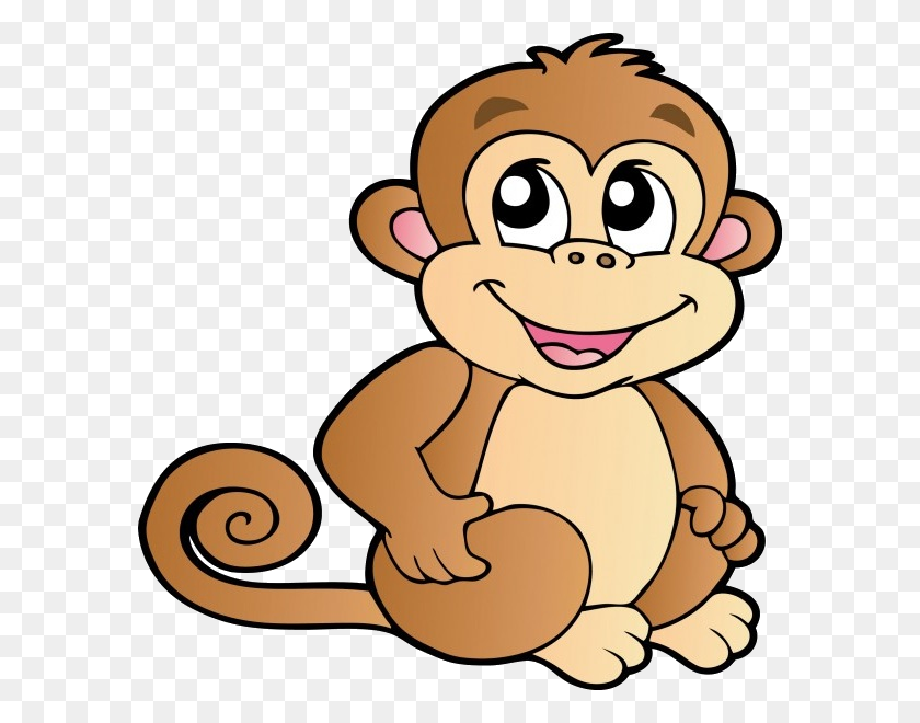 600x600 Funny Baby Monkeys Cartoon Clip Art Images On A Transparent - Shutterstock Clipart