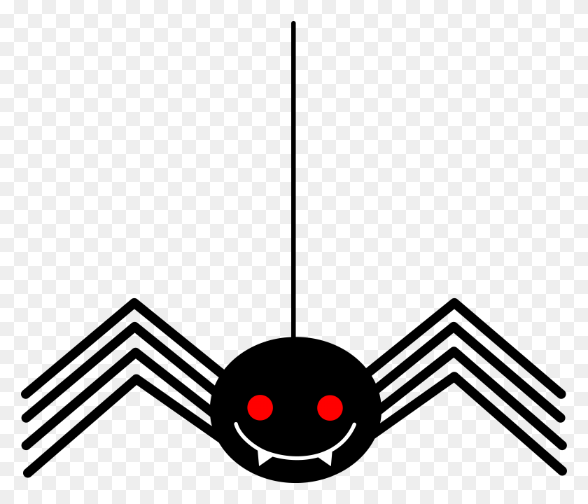 5997x5082 Funny Black Spider Hanging On Thread Clip Art - Washing Machine Clipart Black And White