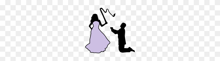 190x176 Funny Bride And Groom Silhouette Png, Silhouette Bride With Bouquet - Bride And Groom PNG