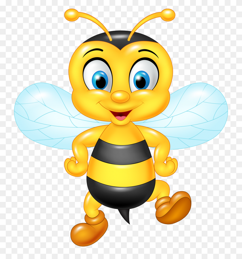 1190x1280 Funny Cartoon Animals Vector - Buzzing Bee Clipart