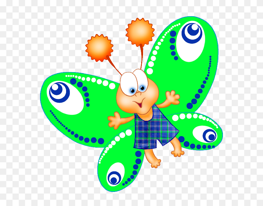 600x600 Забавные Мультяшные Бабочки Клипарт Клипарт Изображения - Водные Развлечения Клипарт