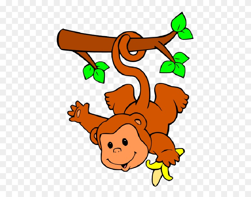 600x600 Funny Cartoon Clip Art Related Keywords Suggestions - Monkey Hanging From A Tree Clipart