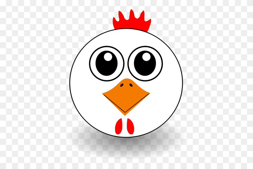 396x500 Funny Chicken Face Vector Drawing - Gallina Clipart